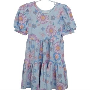 Dot Dot Smile Whimsical Petals Tier Dress Toddler Girls Size 2T Light Blue